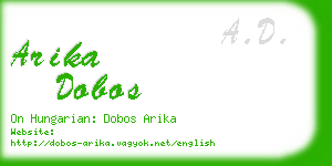 arika dobos business card